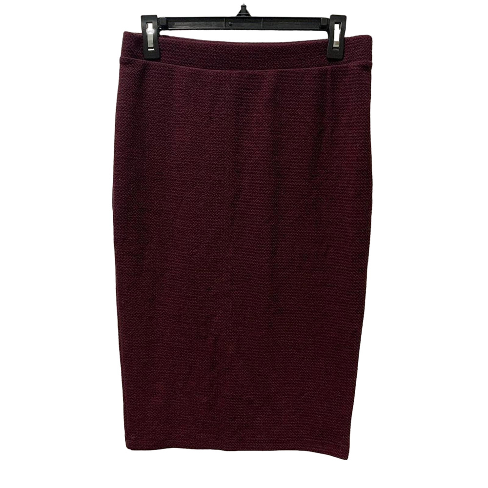 Pencil Skirt Stretchy Burgundy Knit Sz M